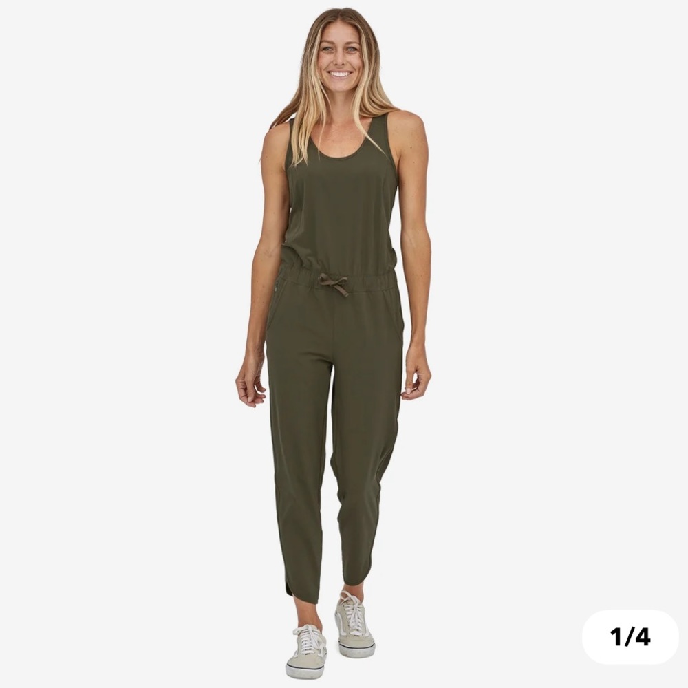 Patagonia Fleetwith Romper Jumpsuit in Basin Green Size XS Recycled Fabric
